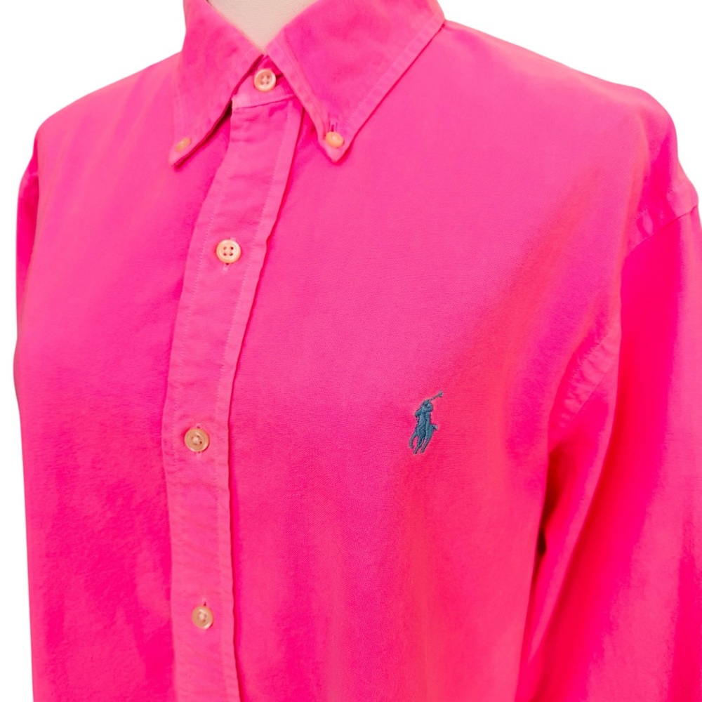 Polo Ralph Lauren Men’s Pink Button Down Oxford Shirt Size Large L 100% Cotton - Picture 5 of 10